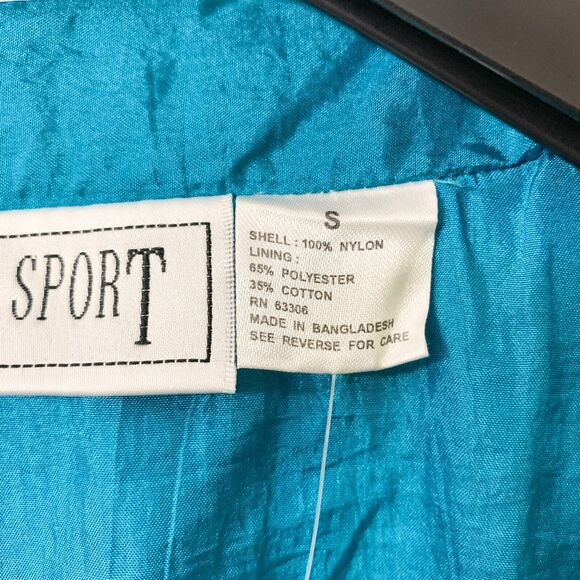 Santolina Sport SMALL Blue Nylon Jacket Full Zip Retro Embroidery Lightweight - Picture 11 of 12